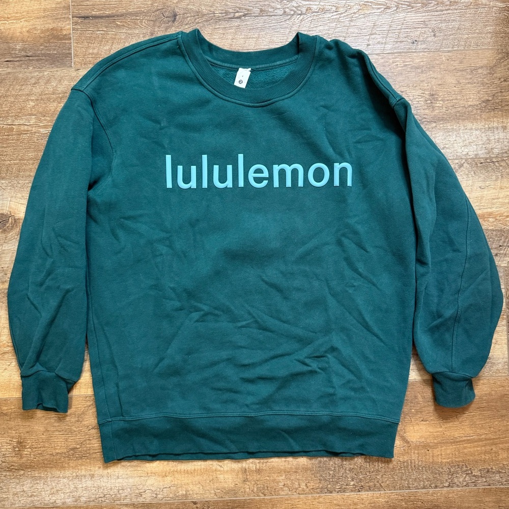 Lululemon Perfectly Oversized Crew *Fleece in Storm Teal, Size 4